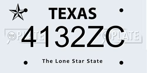 4132ZC Texas License Plate