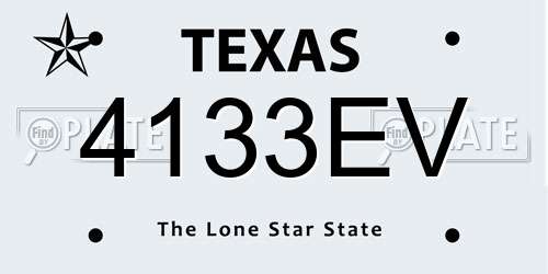 4133EV Texas License Plate
