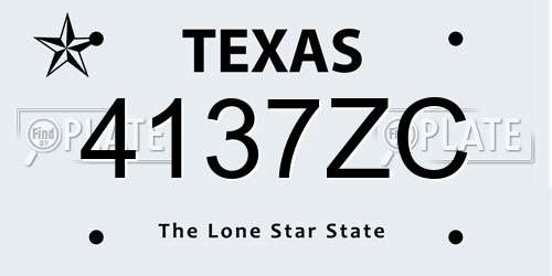 4137ZC Texas License Plate