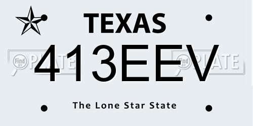 413EEV Texas License Plate