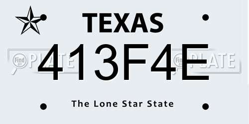 413F4E Texas License Plate