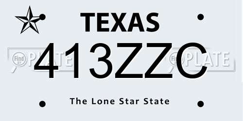 413ZZC Texas License Plate