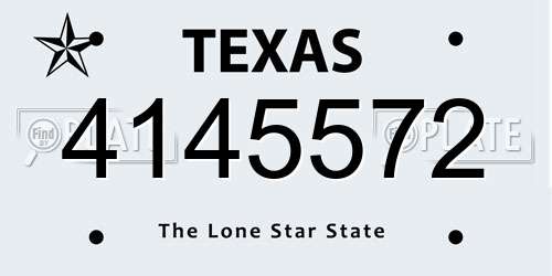 4145572 Texas License Plate