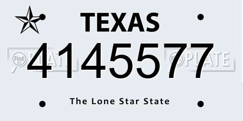 4145577 Texas License Plate