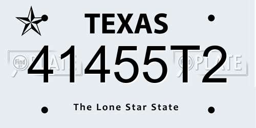 41455T2 Texas License Plate