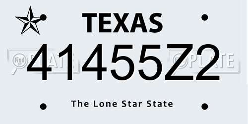 41455Z2 Texas License Plate