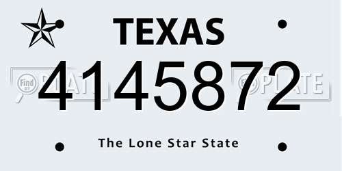 4145872 Texas License Plate