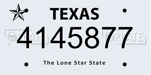 4145877 Texas License Plate