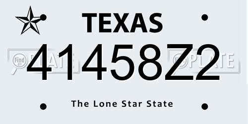 41458Z2 Texas License Plate