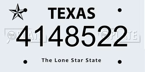 4148522 Texas License Plate