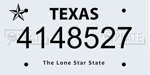4148527 Texas License Plate