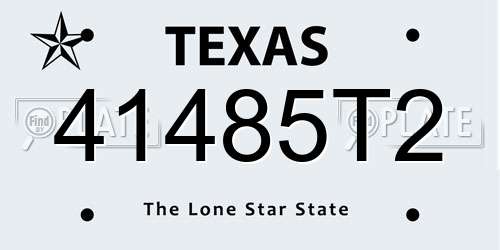 41485T2 Texas License Plate
