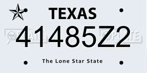 41485Z2 Texas License Plate
