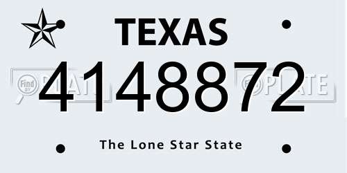 4148872 Texas License Plate