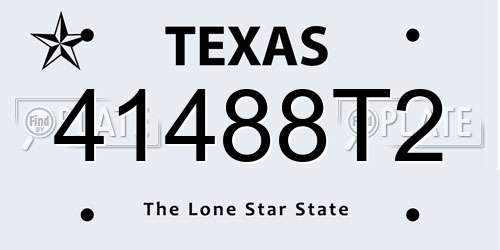 41488T2 Texas License Plate