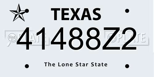 41488Z2 Texas License Plate