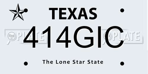 414GIC Texas License Plate