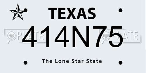 414N75 Texas License Plate