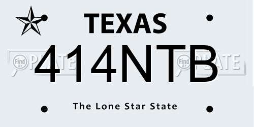414NTB Texas License Plate