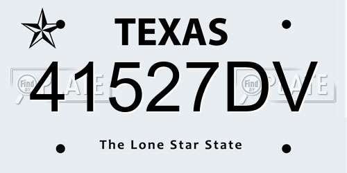 41527DV Texas License Plate