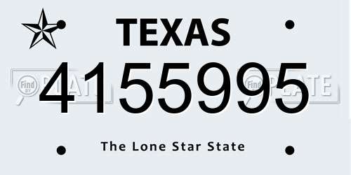 4155995 Texas License Plate