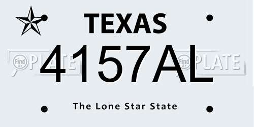4157AL Texas License Plate