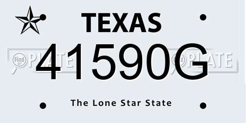 41590G Texas License Plate