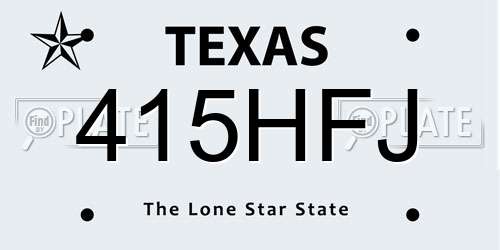415HFJ Texas License Plate