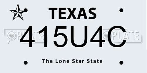 415U4C Texas License Plate