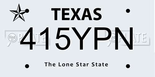 415YPN Texas License Plate