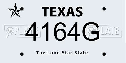 4164G Texas License Plate