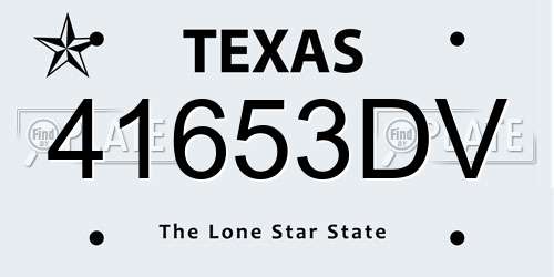 41653DV Texas License Plate