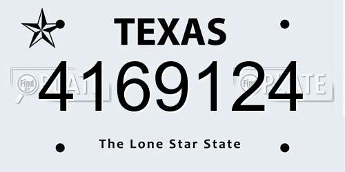 4169124 Texas License Plate