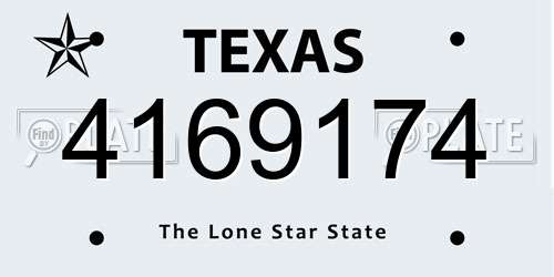 4169174 Texas License Plate