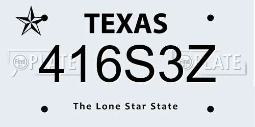 416S3Z Texas License Plate