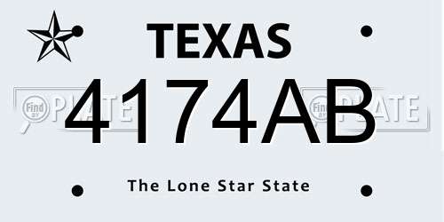 4174AB Texas License Plate