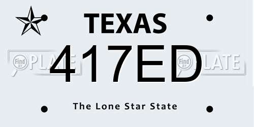 417ED Texas License Plate