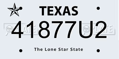 41877U2 Texas License Plate