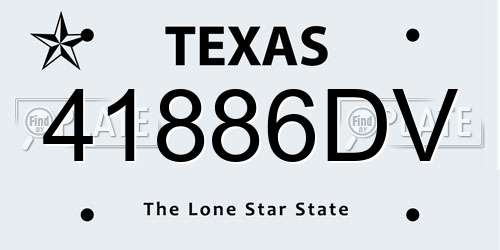 41886DV Texas License Plate