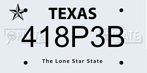 418P3B Texas License Plate