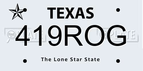 419ROG Texas License Plate