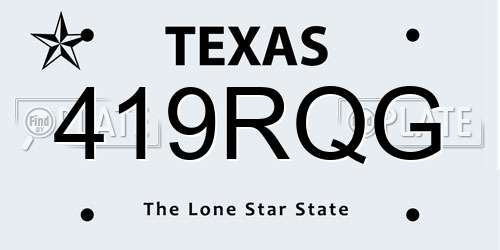 419RQG Texas License Plate