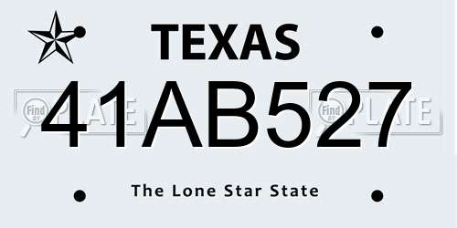 41AB527 Texas License Plate