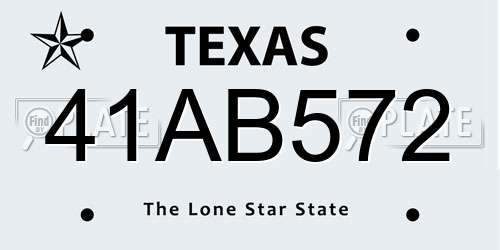 41AB572 Texas License Plate