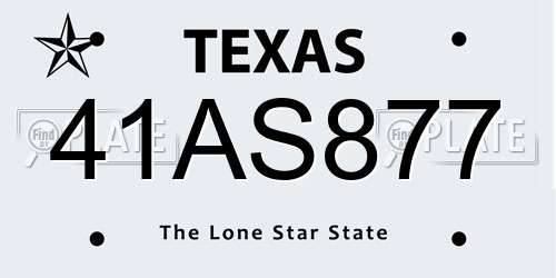 41AS877 Texas License Plate