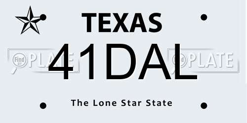 41DAL Texas License Plate