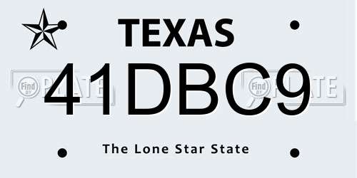 41DBC9 Texas License Plate