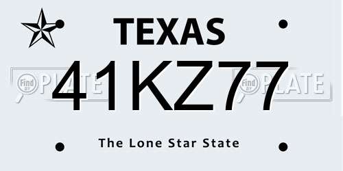 41KZ77 Texas License Plate