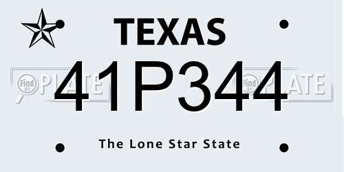 41P344 Texas License Plate