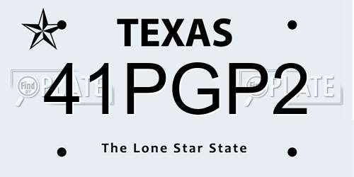 41PGP2 Texas License Plate